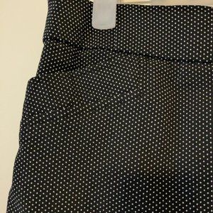 Christopher & Banks Signature Slimming Capri Pants Black Polka Dot 10 Petite